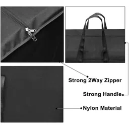 M Teaser Pack of 3 Non Woven 85 L Moisture Proof Multi-Purpose Storage Bag/Clothing Storage Organiser/Toy Storage/Stationery Paper Storage Bag with Zipper & Strong Handle (Black,57x 36.8X 40.5 cm) image 3