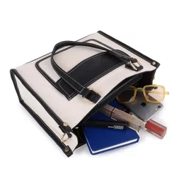 womanix Tote Bag front pocket Canvas Bag 12 inch laptop Work Shoulder Bags Casual small Briefcase Handbag for Travel, Office, College (0044) image 3