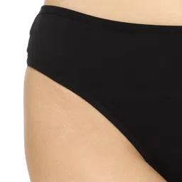 Women's Thongs Plain Solid Bikini Black image 3