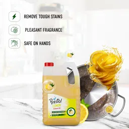 Amazon Brand - Presto! Dishwash Gel | Lemon | 5 Litre Refill Can | Dishwash Liquid | Cuts Through Grease | Safe On Hands image 2