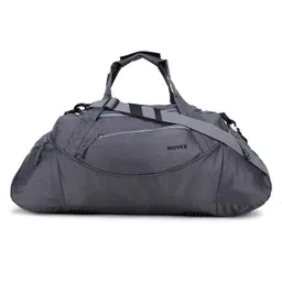 novex Polyester Duffle Bag 21 cms Imported Multi Purpose Travel with Dry Pockets | Lightweight, Waterproof Carry Backpack Solo Trip Luggage | Grey Bags - Men & Women | Zipper Lock image 2