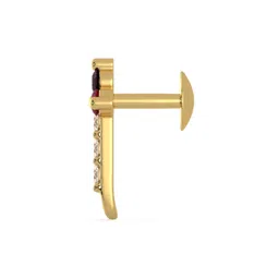 malabar gold & diamonds Yellow Gold Nose Pin for Women 22 k | 22k BIS Hallmark (916) Nose Stud for Women and Girls with Piercing image 3