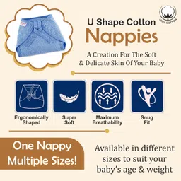 pom-pom sweet hearts Pom Pom Sweethearts Tie up Nappy For Babies, Reusable, Washable Soft Muslin Cotton Nappy/Langot for New Born Baby | Gentle on Baby Skin | Helps in Potty Training | 1-3 months | Pack of 12 | Combo image 2