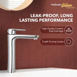 Hindware Italian Collection F400014CP Single Lever Basin Mixer for Bathroom | Made of Virgin Brass | Tall Body for Better Reach image 3