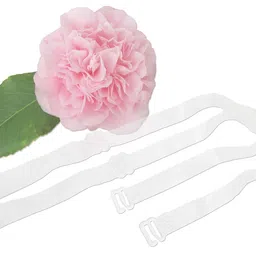 silk rose Clear Replacement Bra Straps - Transparent and Removable - Matte finish for minimum light reflection- 1 Pair - Perfect for women's bras, ladies' clothing, evening gowns, wedding dress, bridesmaids dresses, bridal novelty - Great for bustiers and corsets, too. BONUS GIFT: 3 bra strap clips image 1