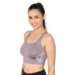 zelocity High Impact Quick Dry Sports Bra for Women - Purple Dove image 2