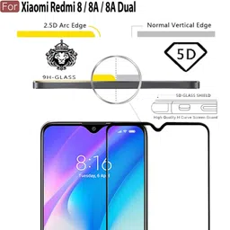 CEDO Tempered Glass for Redmi 8 / 8A / 8A Dual | Screen Protector Full HD Quality Tempered Glass Anti-Scratch Edge to Edge Coverage with Easy Installation Kit (Black) image 5