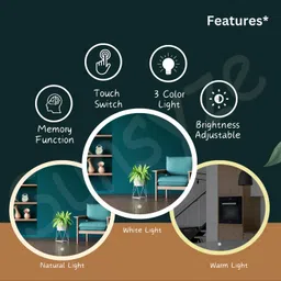 Sunsyze Round LED Bathroom Mirror with 3 Lighting Options (Warm, White, Natural White) - Stylish Illumination for Your Wash Basin(24 X24 INCH) image 5