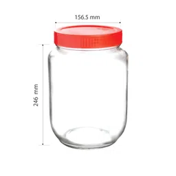 Yera Glass Aahaar Jars Storage Container, 3600 ML | Clear, Durable & Elegant Kitchen Organizer | Multipurpose Airtight Storage Jars Container for Food, Pulses, Spices, Cookies, Snacks|(Bulk Pack) image 3