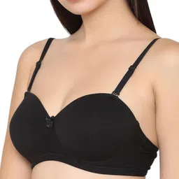 clovia Women's Cotton Lightly Padded Wire Free t Shirt Bra Balconette image 3