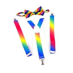 merishopp Mens Suspenders with Bow Tie Elastic for Formal Wear Wedding Performance Rainbow|Clothing Shoes & Accessories | Mens Accessories | Suspenders Braces|1 Mens Suspender image 1