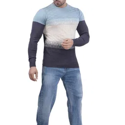 feverfew Fashionable Solid Sweater| Pullover Sweater | Round Neck Sweater | Casual wear Sweater for Men | Full Sleeves Sweater | Self Design image 5
