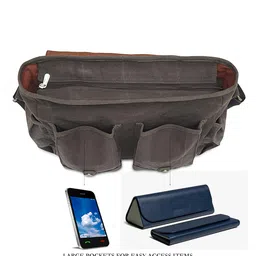 the house of tara Canvas Messenger Bag for Men and Women | Sling Laptop Bag fits Upto 15.6 Inch Size | Crossbody Bag with Waterproof Inner Lining, Adjustable Straps & Padded Partition image 5