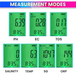 amiciSense Digital Water Quality Tester, 7 in 1 TDS Meter with EC/PH/Temperature/S.G/ORP/Salinity Test for Drinking Water Monitoring image 5