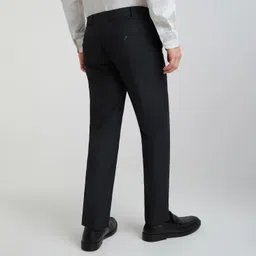 raymond Men's Polyester Blend Solid Pattern Slim Fit Flat Front Formal Trouser image 4