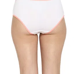 clovia Women's Cotton Mid Waist Hipster Panty in White image 4