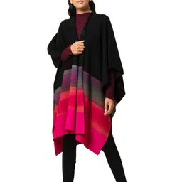 khaleej Women Azalea Shaded Cape (Black/Fuschia_Free Size) image 1
