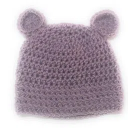 sabzcreations Baby Boys Wool Caps Newborn (Pack of 3) Blue,Grey and Mauve_0-3months image 2