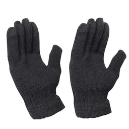 krystle Prime Unisex Winter Woollen Gloves (Black, Free Size) image 2