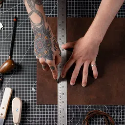 moonster Real Leather Fabric Leather Sheets for Leather Earrings, Leather Wallet & Crafts – Genuine Full Grain Buffalo Leather, Not Faux Leather Sheets – Soft Brown (1 Sheet + Leather Cord) image 5