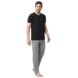 mack jonney Cotton Blend Night Suit Co-ord Pajama Set for Men with Round Neck Half Sleeve T-Shirt and Track Pant-VJ-MNS-TTP-GROUP9 image 3