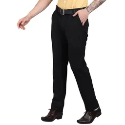 cantabil Men Black Regular Fit Formal Trouser (P_MTRF00063_Black) image 3