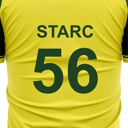 95miles garments Mitchell Starc Jersey 56 Number National Team Cricket Jerseys Team Men's Yellow image 4