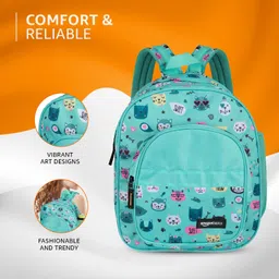 amazon basics Trendy and Spacious Kids Backpack | Comfortable Padding (Turquoise) image 3