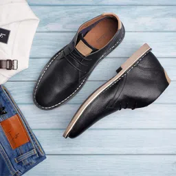 louis stitch Chukka Boots for Men | Leather High Ankle Casual Boot | Formal Office & Business Wear Shoes | Hiking | Stitch Down Desert Boots (SDCKPD) image 2