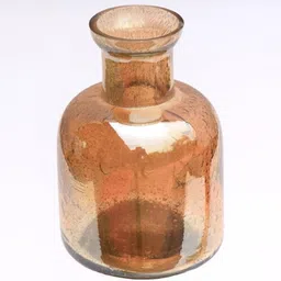 Pure Source India Glass Vase for Home Decoration 3.5 Inch 100ml (Without Flower) (Gold) image 2