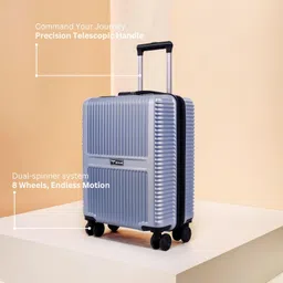 impulse Urban Polycarbonate (PC) Trolley Bag for Travel Large Cabin Check in, Luggage Bag Travel Hard Case with 8 Wheels 360 Degree Wheeling System (Silver, Large) image 4