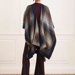 khaleej Women Bull’s Eye Reversible Cape (Blue_Free Size) image 3