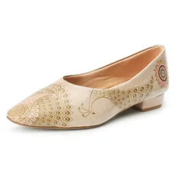 denill Women Multi Color Peacock Design Flat Bellies image 1
