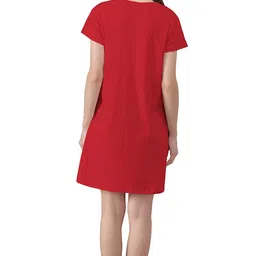 fflirtygo Women’s Cotton Nighty | Printed Knee Length Nighty | Short Sleeve Night Gown | Short Nightdress | Long T-Shirt | Casual Night Gown | Relaxed Fit Cotton Nightwear image 4