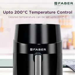Faber 4.5L 1500W Air Fryer | Fry, Bake, Roast, Toast, Defrost, Grill & Reheat | 85% Less Oil, 360° Air Cooking | 8-Preset Menu, LED Display & Touch Panel, Non-Stick Pan, Overheat Protection | (Black) image 3
