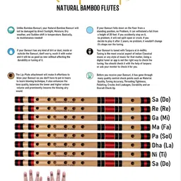 generic SNAPNCLAP Bamboo Flutes C Natural 7 Hole Professional Flute with Carrying Case Cover, Premium Handcrafted Indian Bamboo Flute for Beginners & Professionals image 5