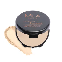 Mila Beauté Perfecting Compact Powder | Natural Matte Finish| Longstay with SPF 15 | Minimized Pores and Finelines | Controls Shine | Lightweight Compact Powder |Shade - (Ivory 16g) image 1