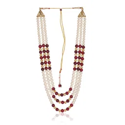 jiyanshi fashion Pearl Beads Dulha Groom Sherwani Necklace/Moti Mala for Men's Wedding | Exquisite Mala | Perfect for Grooms image 1