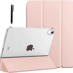 ProElite Cover for Apple iPad (A16) 11th/10th Generation (2025/2022) Cover Case, Transparent Smart case for iPad 11th/10th Gen 2025/2022 (Supports Auto Sleep Wake) with Stylus Pen, Rose Gold image 1