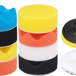 ZUMIE 3 Inch 11Pcs Car Polishing Pads Sponge and Woolen Polishing Waxing Buffing Pads Kits | Car Buffer Polisher Kit Drill Buffing Kit for Car Polishing, Waxing, Sealing Glaze image 1