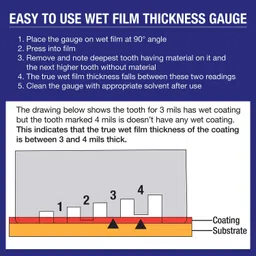 TCP Global Wet Film Thickness Gauge Comb, 1-80 Mil Scale, Step and notched for Paints Resins image 3