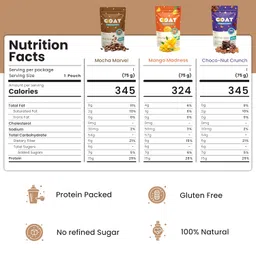 GoOAT Overnight Oats 345g (Pack of 5) | Assorted High Protein (24g & 17g) | Fiber-Rich, Gluten-Free, No Added Sugar | Instant Breakfast | Supports Weight Management & Muscle Recovery | Healthy Meal image 2