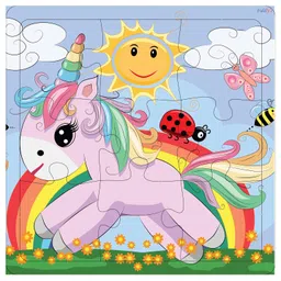 Fiddlys Wood Jigsaw Puzzles For Kids & Children -9 Pieces Age 3+ (Unicorn & Princess - Pack Of 4) image 3