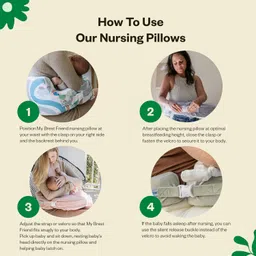 My Brest Friend 100% Cotton Nursing Pillow Original Slipcover – Machine Washable Breastfeeding Cushion Cover - Pillow not Included, Black & White Marina image 3