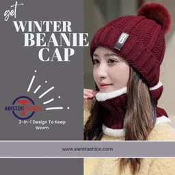 tomorrow fashion Tomorrow Winter Beanie Hat Scarf Set for Women & Men - 2-in-1 Warm Headwear with Ear & Neck Cover - Knit Hat, Scarf & Ski Gift - Cold Weather Gear for Outdoor Activities image 4