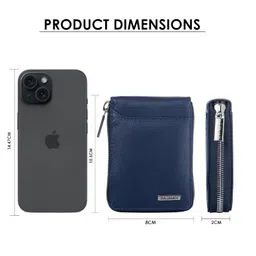 bagman RFID Blocking Leather Wallet for Men Women | Vertical Credit Debit Card Holder (Blue) image 4