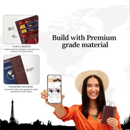 hammonds flycatcher Genuine Leather Passport Cover for Men, Passport Cover for Women, RFID Passport Holder for Men Travel Accessories for Men, Passport Bag for Men, 3 ATM Card Slots - Brown image 4