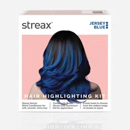 Streax Hair Colour Highlight Kit | Blue Jersey Blue - Pack of 1 | Enriched With Walnut & Argan Oil | For Women | Rich, Vibrant, Easy to Use, DIY Application image 1