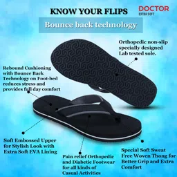 doctor extra soft Women's Slippers with Bounce Back Technology Orthopaedic and Diabetic MCR Anti-skid Cushion Comfort Dr Sliders Flipflops and House Chappal for Women’s & Girl’s D-03 image 2