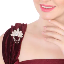 jyona Sparkling CZ/AD Saree Pin (Brooch) For Women(Sareepin03) image 2